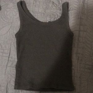 Small light wash black crop top